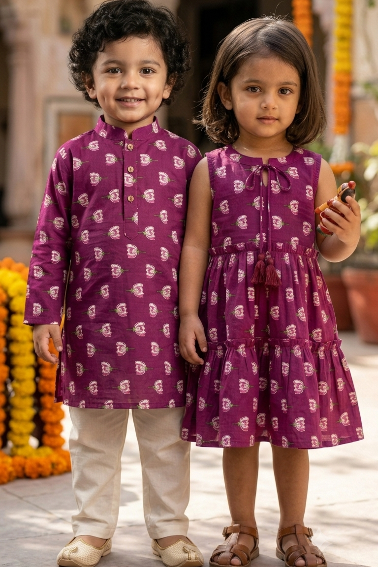 KmalFloral Girls Dress| Pue Cotton