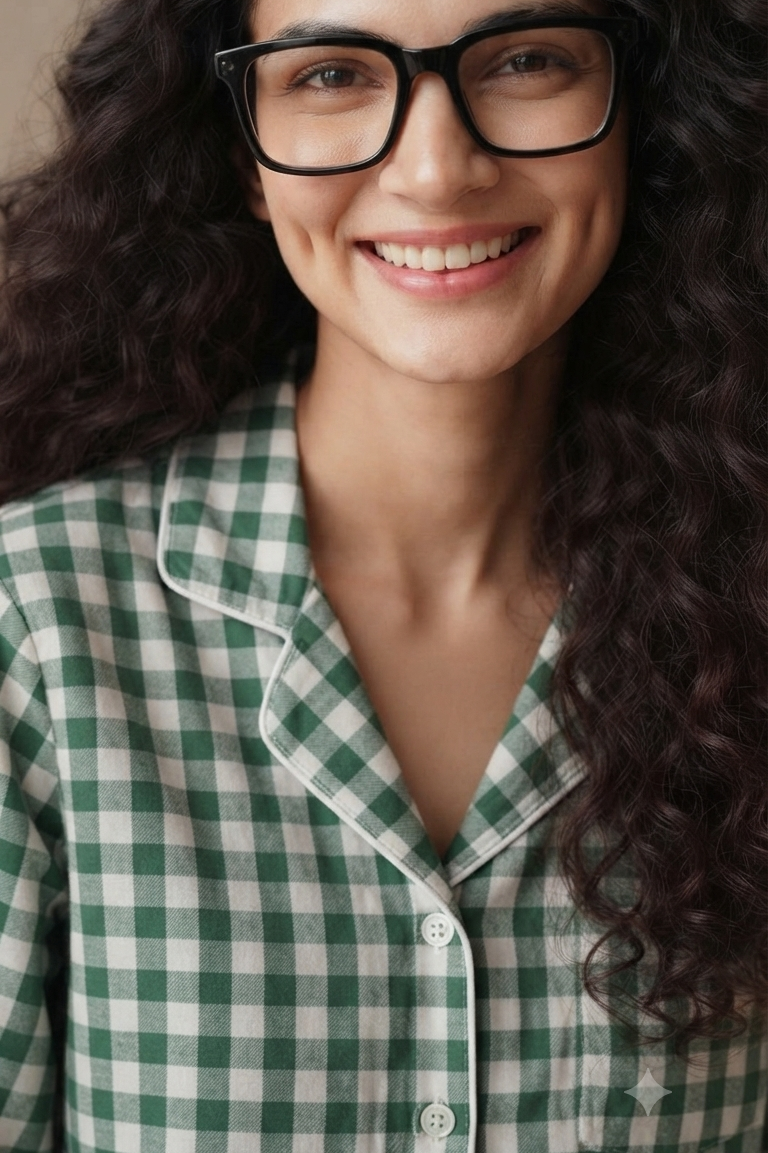 Green Check Nightsuit For Women| Pure Cotton