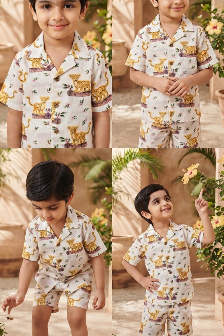 Little Tiger Co-ords Set for Boys| Pure Cotton