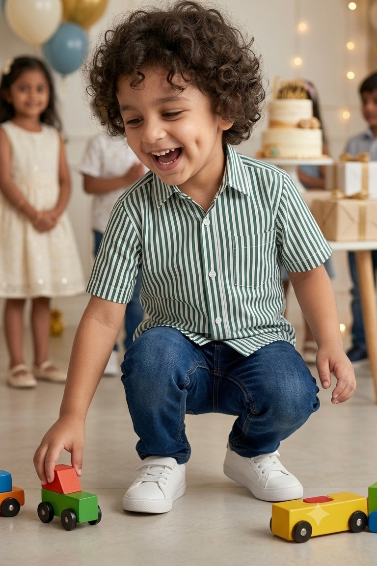 Black Strip Boys Shirt| Pure Cotton