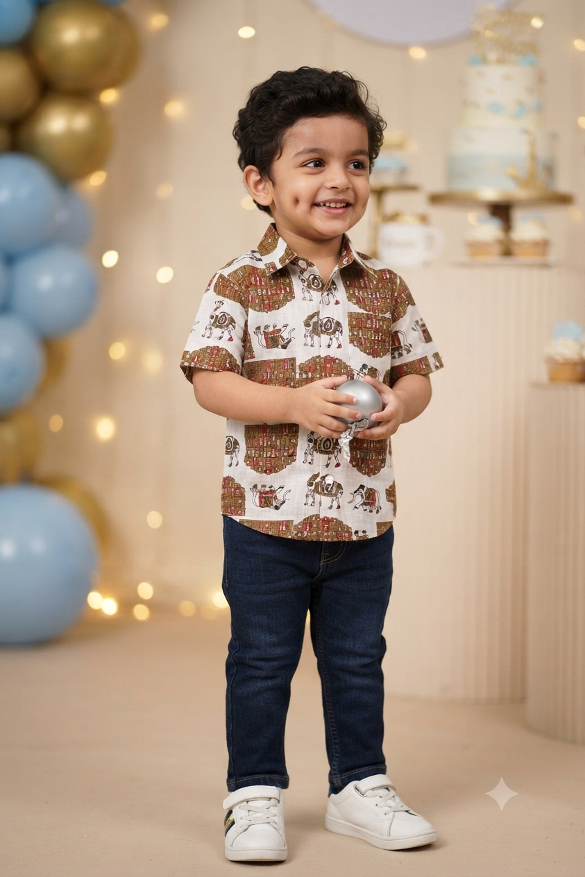 Hawamahal Boys Shirt| Pure Cotton