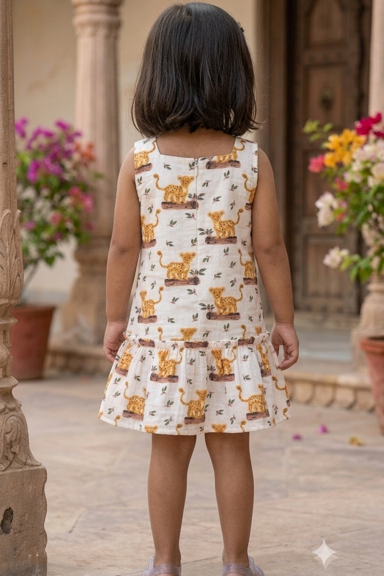 Little Tiger Girls Dress| Pue Cotton