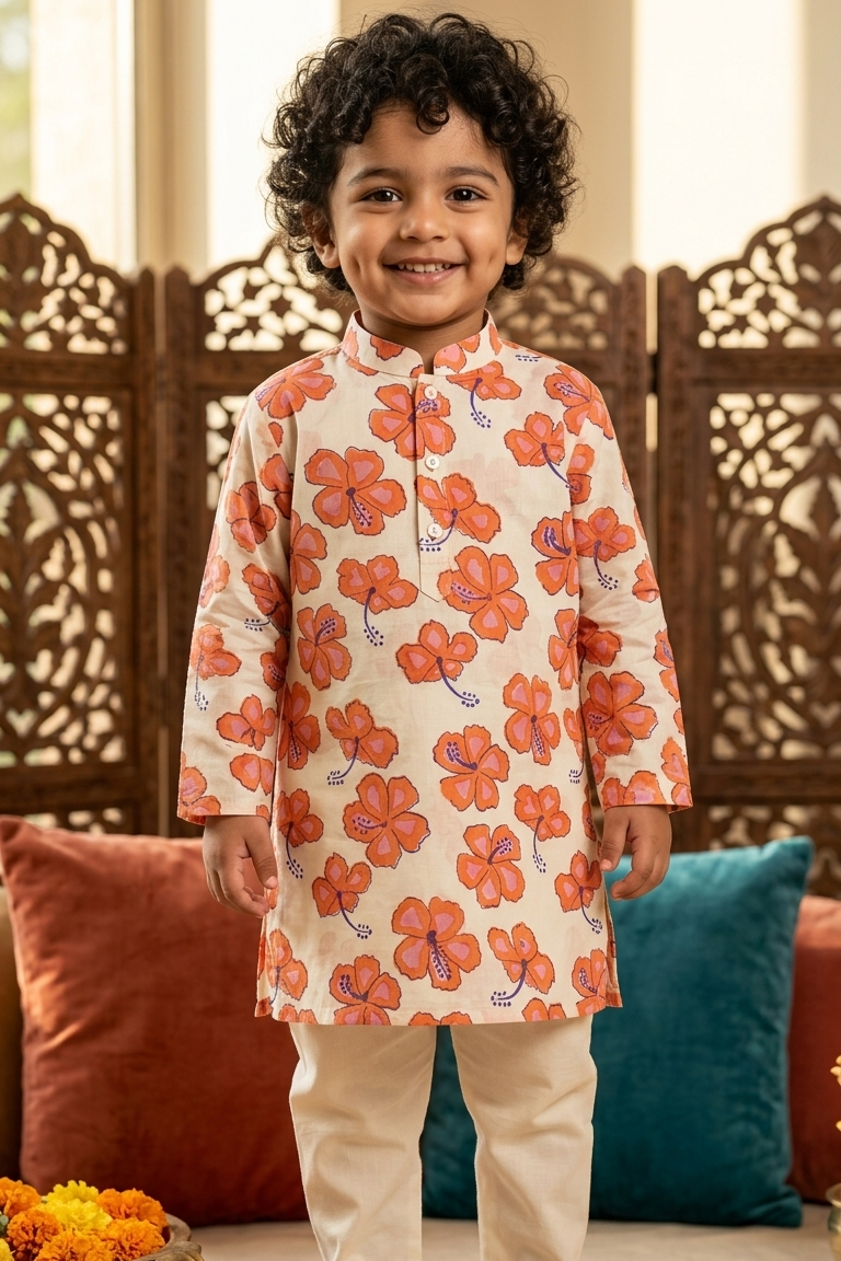 White Gurhal Kurta Pajama Sets for Boys|Pure Cotton