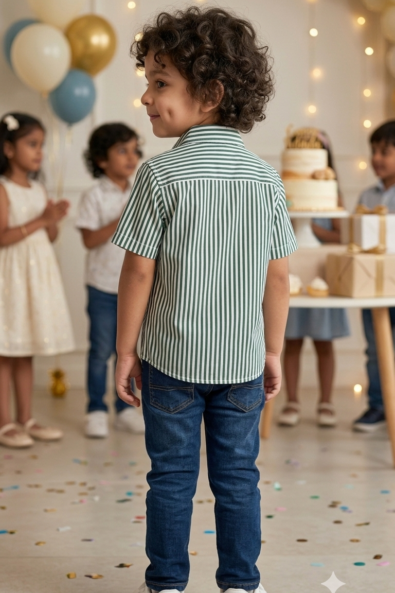 Black Strip Boys Shirt| Pure Cotton