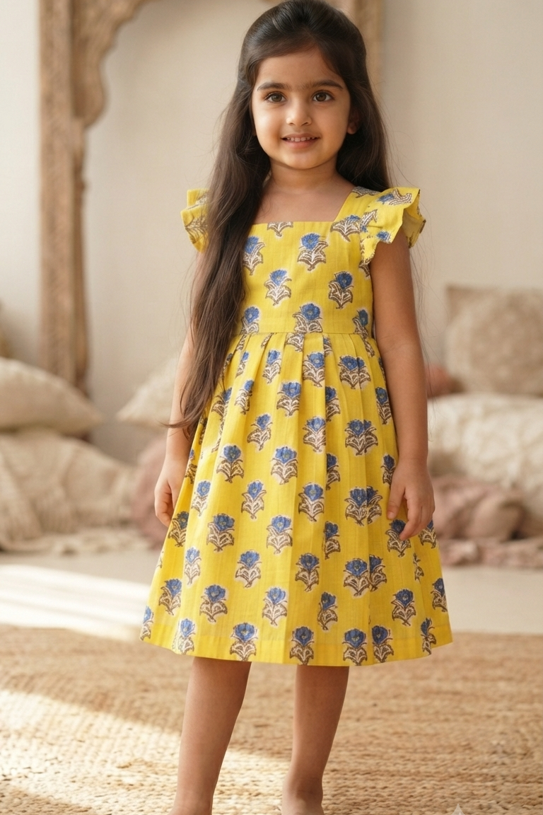 Yellow Boota Siblings Twinning Outfit| Pure Cotton