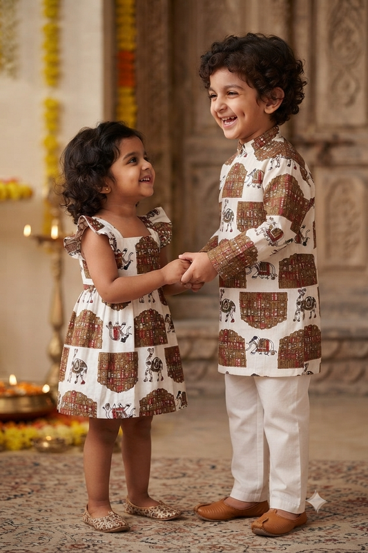 Hawa Mahal Siblings Twinning Outfit| Pure Cotton