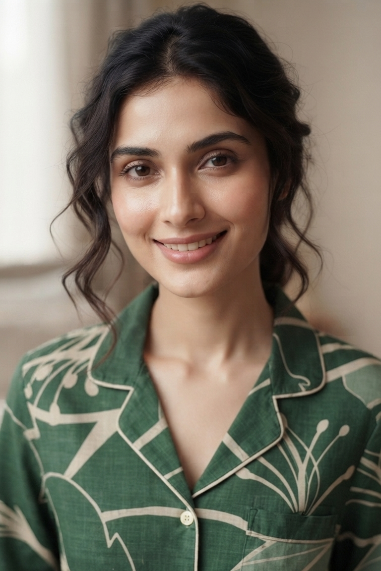 Green Floral Nightsuit For Women| Pure Cotton