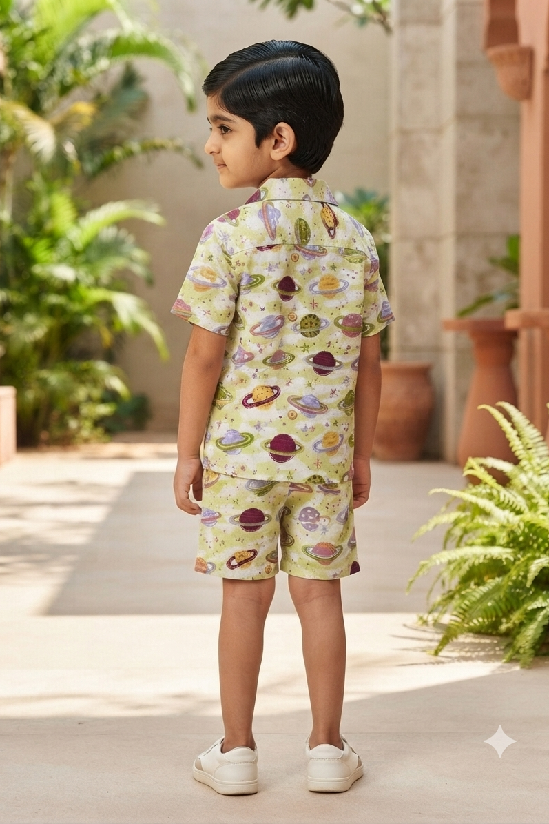 Planets Co-ords Set for Boys| Pure Cotton
