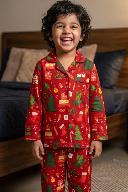 Merry Christmas  Nightsuits for kids| Unisex| Pure Cotton