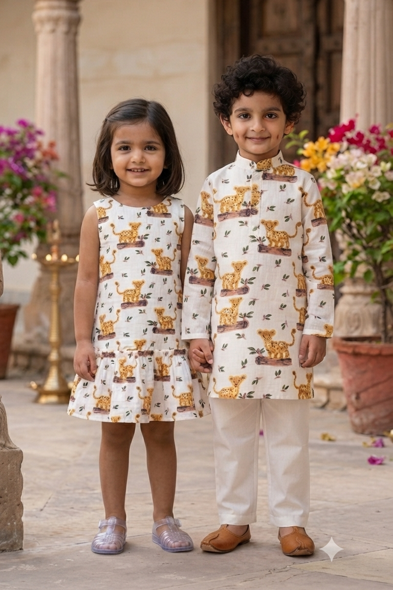Little Tiger Siblings Twinning Outfit| Pure Cotton