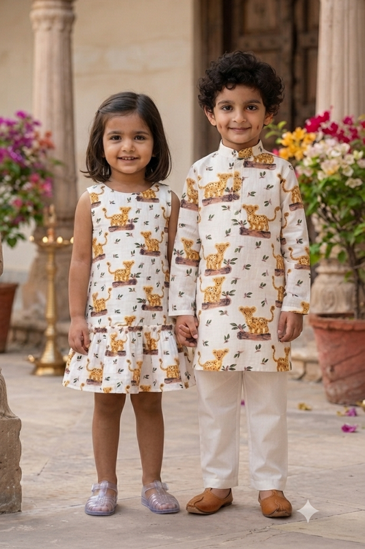 Little Tiger Siblings Twinning Outfit| Pure Cotton
