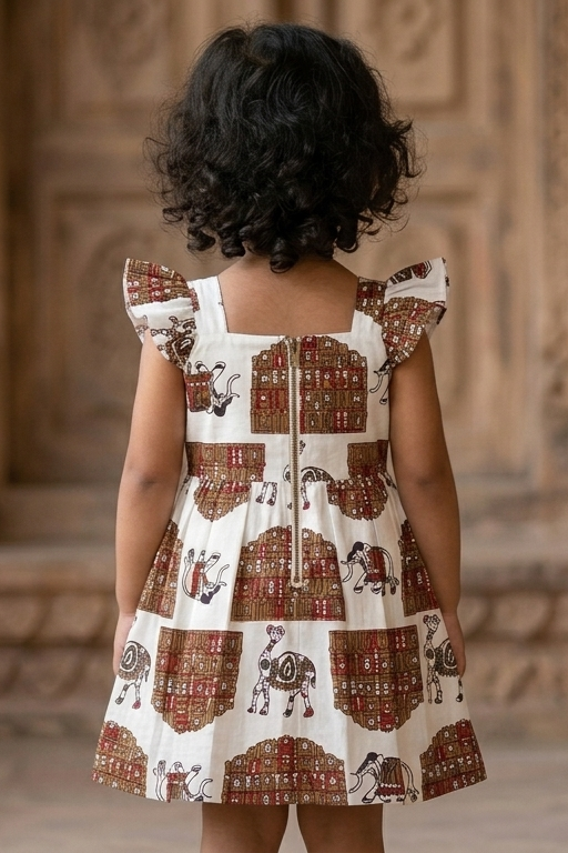 Hawa Mahal Girls Dress| Pue Cotton