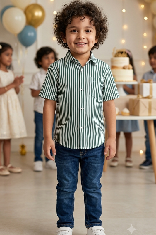 Black Strip Boys Shirt| Pure Cotton