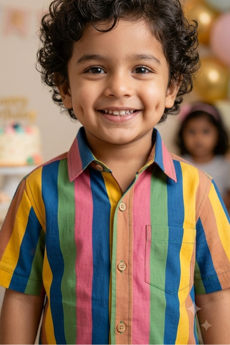 Multi Strip Boys Shirt| Pure Cotton