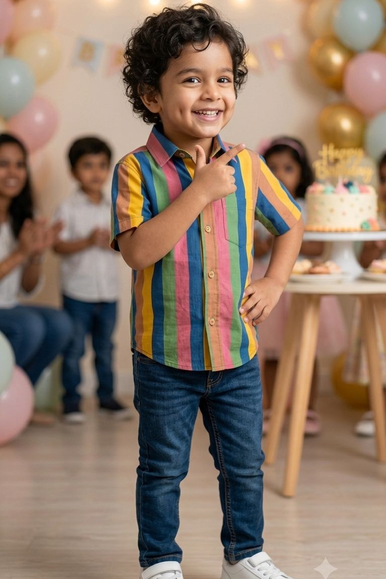 Multi Strip Boys Shirt| Pure Cotton