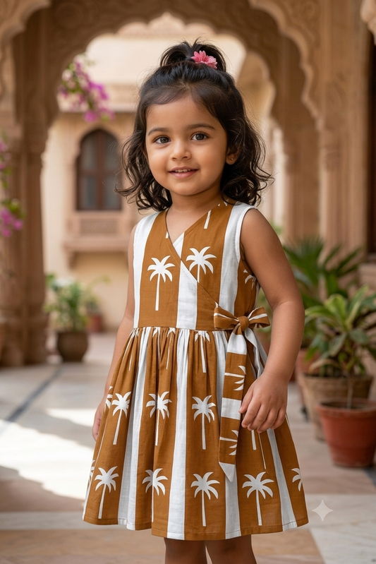Mustard Coconut Girls Dress| Pue Cotton