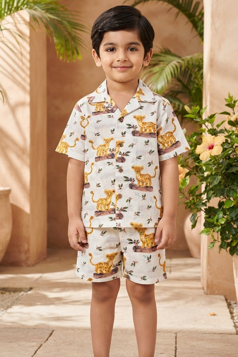 Little Tiger Co-ords Set for Boys| Pure Cotton