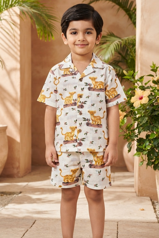 Little Tiger Co-ords Set for Boys| Pure Cotton
