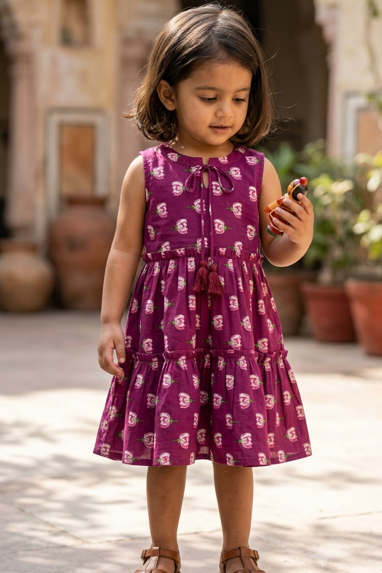 KmalFloral  Girls Dress| Pue Cotton