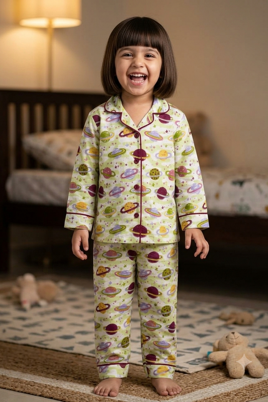 Planets Nightsuits for kids| Unisex| Pure Cotton