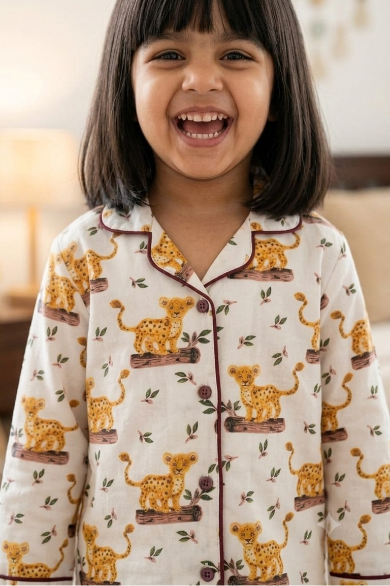 Little Tiger Nightsuits for kids| Unisex| Pure Cotton