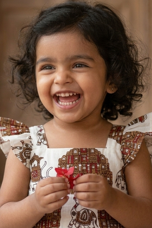 Hawa Mahal Girls Dress| Pue Cotton