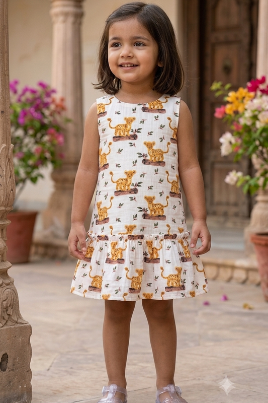 Little Tiger Girls Dress| Pue Cotton
