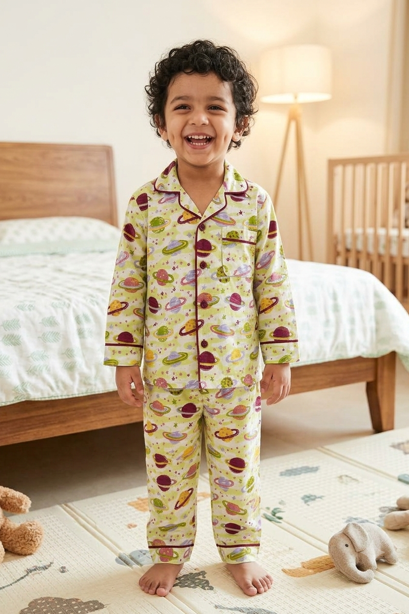 Planets Nightsuits for kids| Unisex| Pure Cotton