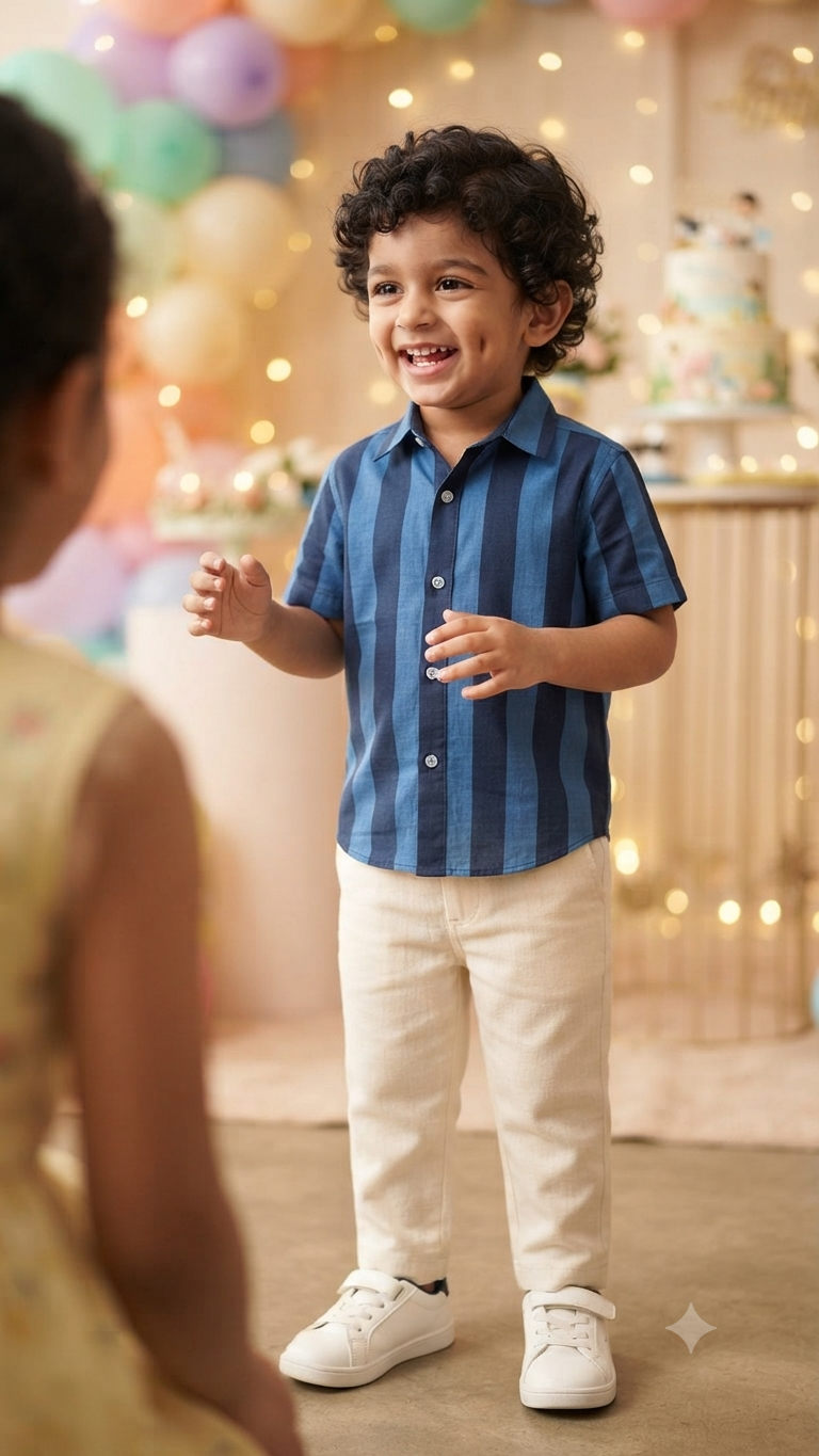 Blue  Strip Boys Shirt| Pure Cotton
