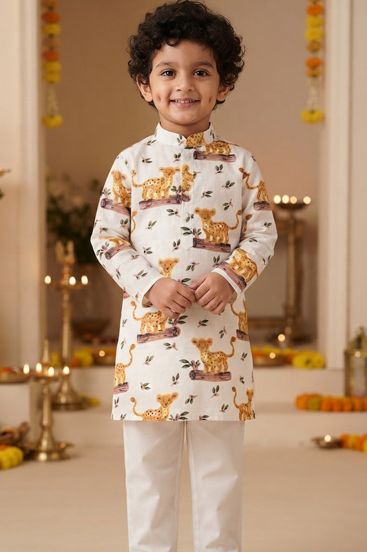 Little Tiger Kurta Pajama Sets for Boys| Pure Cotton