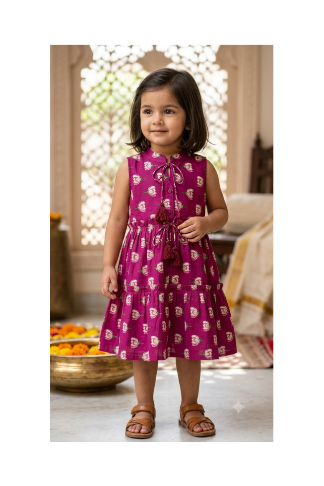KmalFloral  Girls Dress| Pue Cotton