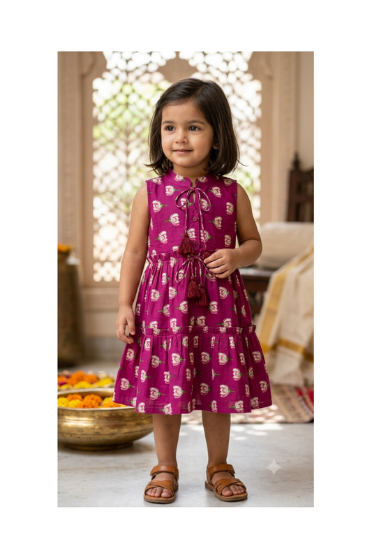 KmalFloral  Girls Dress| Pue Cotton
